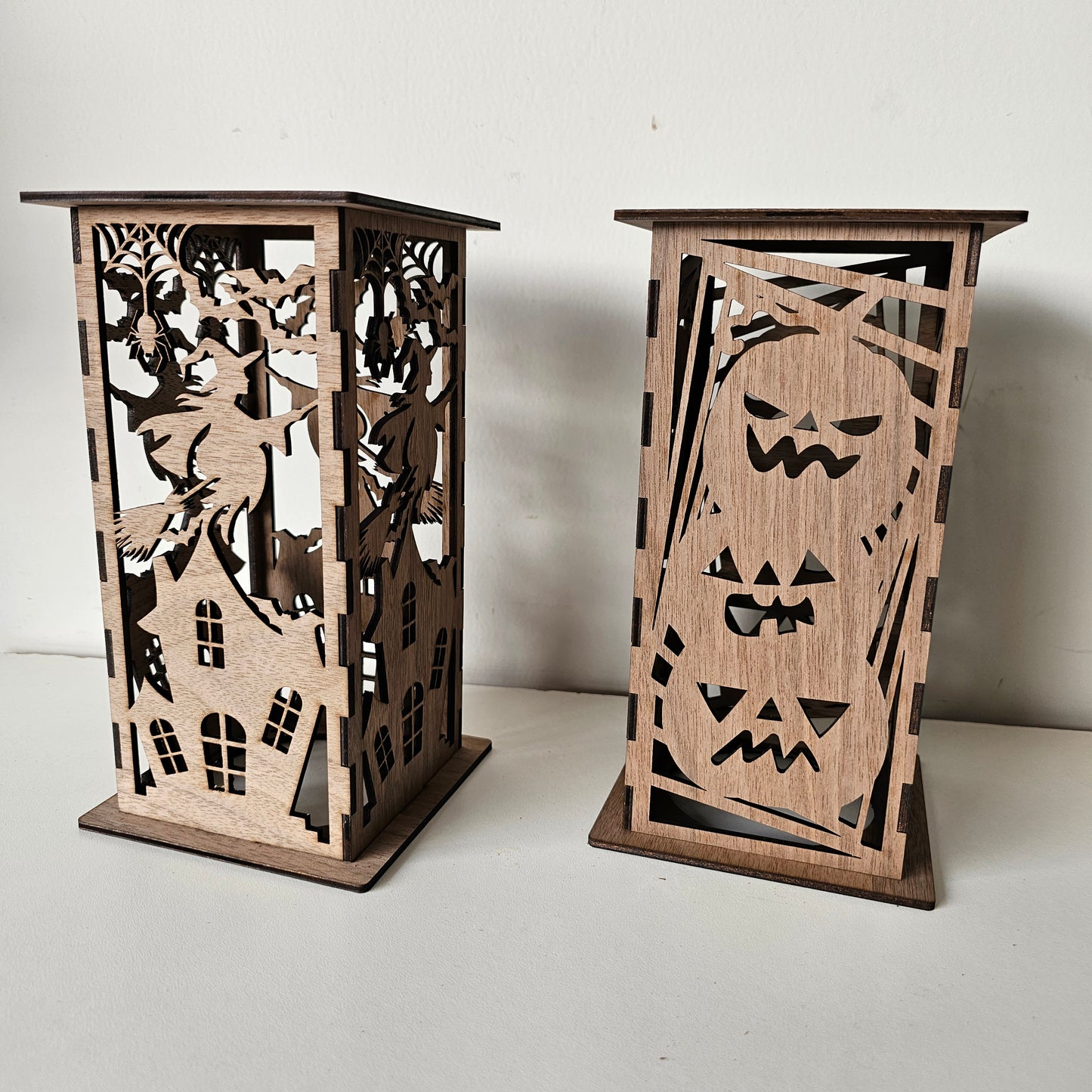 Custom Wooden Halloween Lanterns
