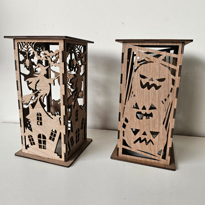 Custom Wooden Halloween Lanterns