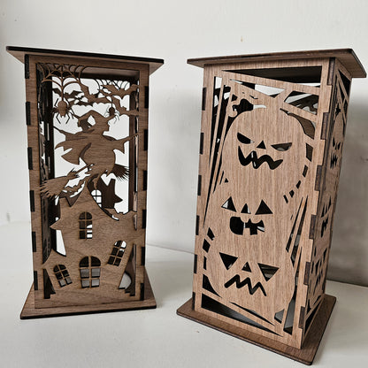 Custom Wooden Halloween Lanterns