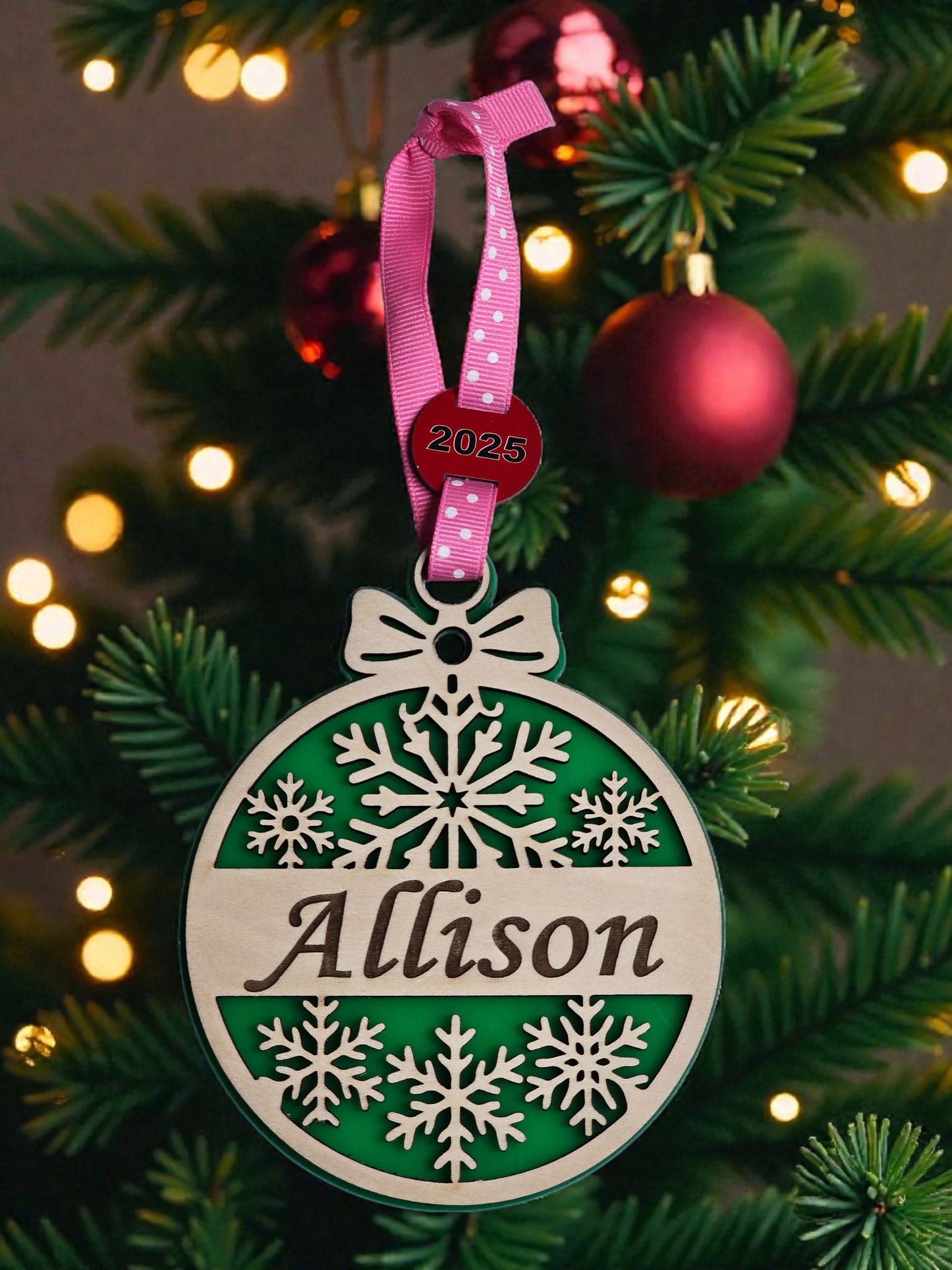Custom Wooden and Acrylic  Christmas Ornaments