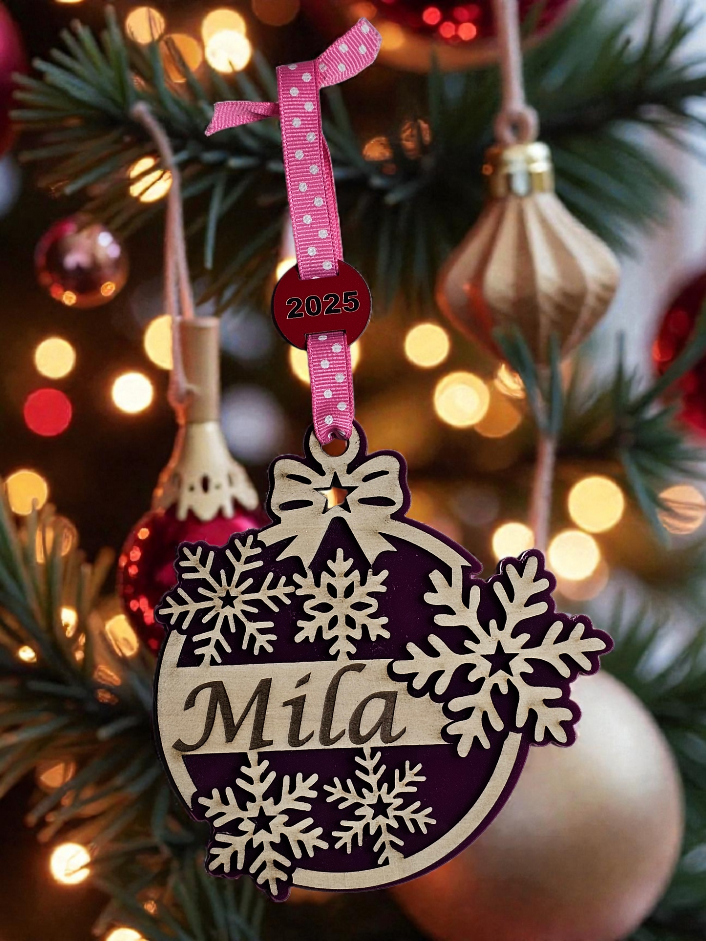 Custom Wooden and Acrylic  Christmas Ornaments